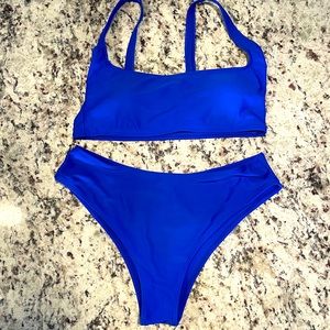 Blue High Waisted Bikini